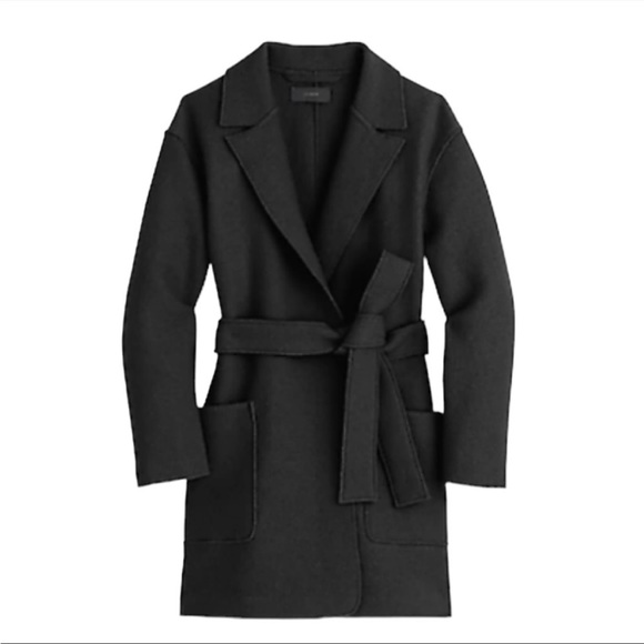 J Crew Sabina Boiled Wool Belted Wrap Coat - Picture 2 of 5